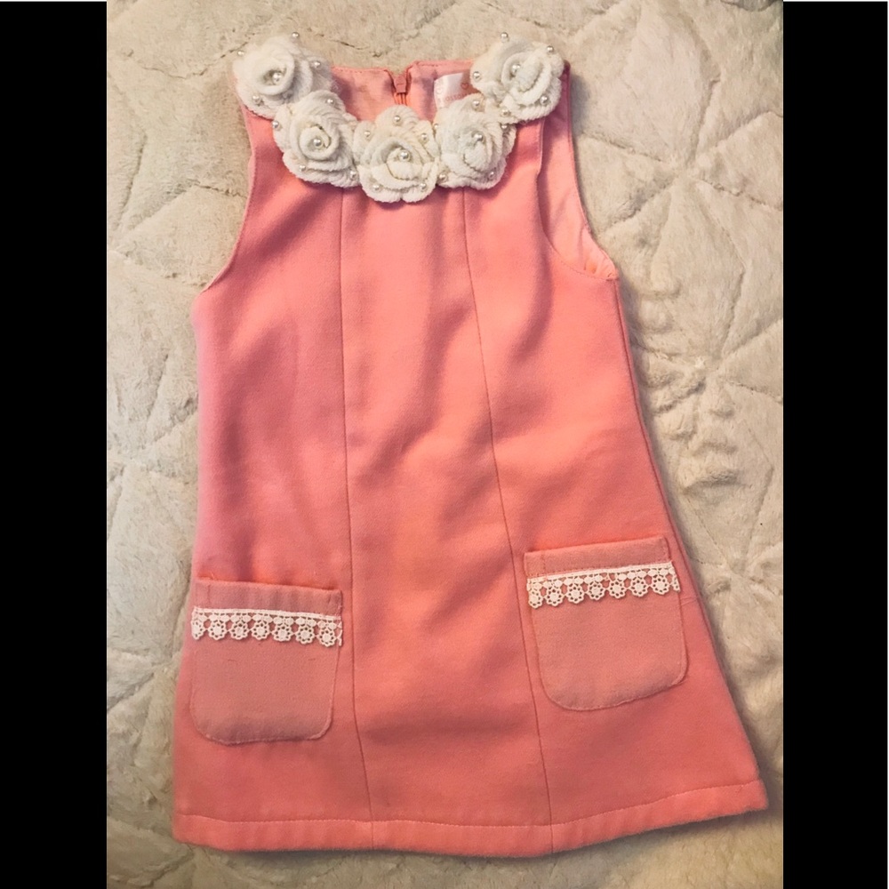 3-4T girl’s dress with floral trim